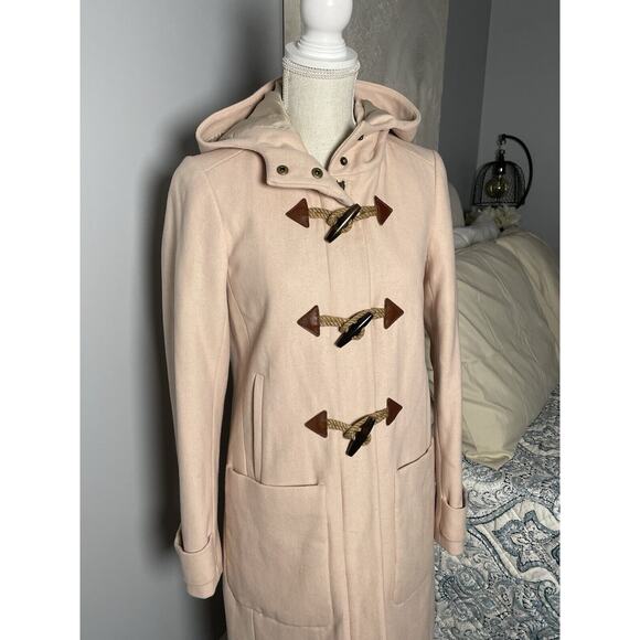 J. Crew Soft Pink Wool Toggle Coat Size 2 $349 Rare - Picture 2 of 9